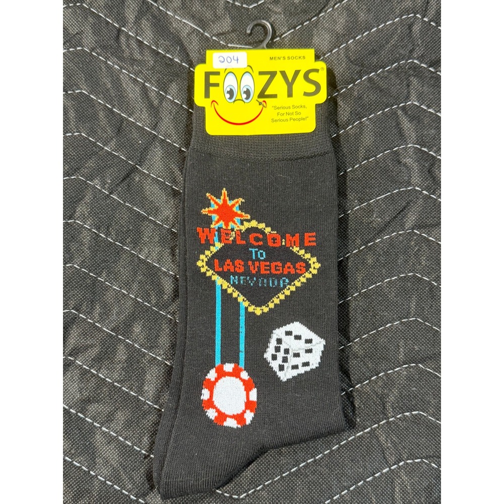 Foozys Crew Socks Men 10-13 Yellow New Novelty Googly Eyes Serious Socks